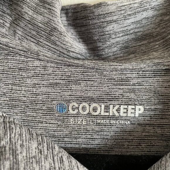 Cool Keep Men SZ L Heather Gray Short Sleeve 2 Button Collared Polo Shirt - Picture 7 of 10